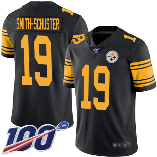 Men Pittsburgh Steelers Football #19 Limited Black JuJu Smith Schuster 100th Season Rush Vapor Untouchable Nike NFL Jersey->pittsburgh steelers->NFL Jersey